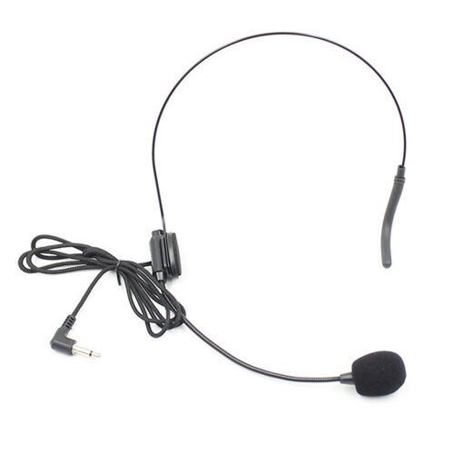 Microphone monté sur la tête, 3.5mm, casque filaire noir, pour Guide de enseignant, haut-parleur, cinéma, scène, exposition