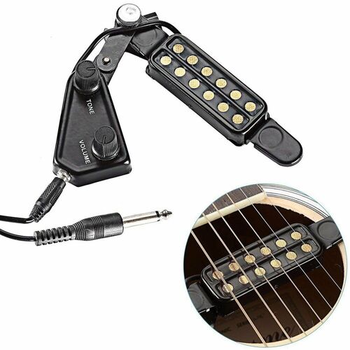 Capteur De Son Pour Guitare Acoustique À 12 Trous, Transducteur Magnétique Avec Contrôleur De Volume De Tonalité, Câble Audio, Accessoires