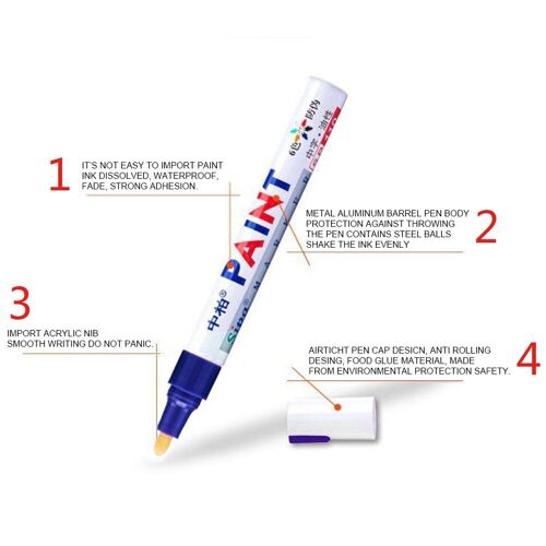 Peinture Étanche Pour Roues De Voiture, Marque De Pneus En Caoutchouc Huileux, Bande De Roulement En Métal, Peinture Permanente