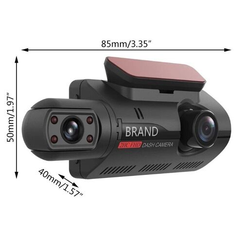 Caméra De Tableau De Bord Dvr 1080p, Double Objectif, Enregistreur Vidéo De Voiture, Capteur G, Caméra Avant Et Intérieure, Électronique Automobile