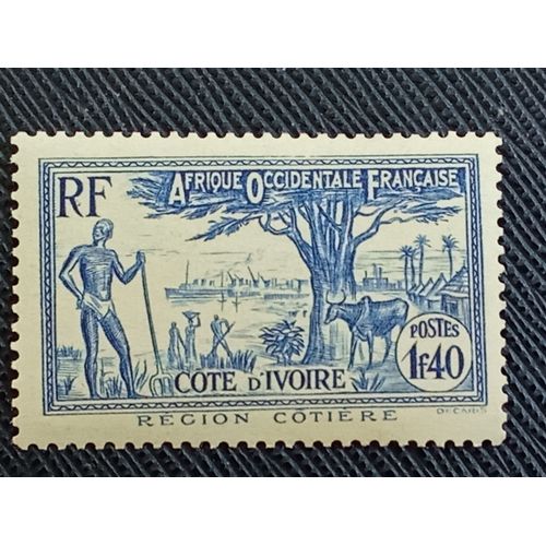 Timbre Cote D'Ivoire Y T 158 Région Côtière 1940 ( 021009 )