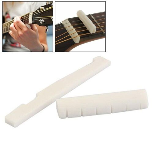 Selle De Pont En Os Naturel, 72mm, Écrou D'extrémité 43mm, Partie Fendue Pour Tous Les Types De Guitare Acoustique