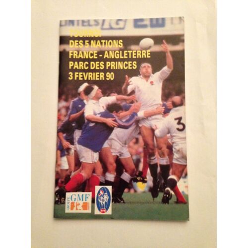 Programme Officiel Tournoi Des 5 Nations France Angleterre Du 3/02/1990