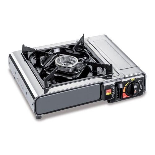 Cocina Gas Inoxidable A Cartucho Con Maletin Cocina Portatil Cartuchos 230 gramos Encendido piezoelectrico