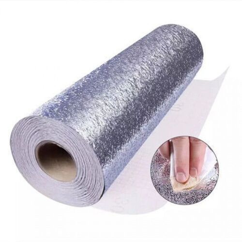 Texture-1 rouleau de papier d'aluminium auto-adhésif 40cm * 5M papier d'aluminium cuisine autocollant mural anti-moisissure étanche à l'huile cuisine feuille d'aluminium autocollant armoires de cuisin