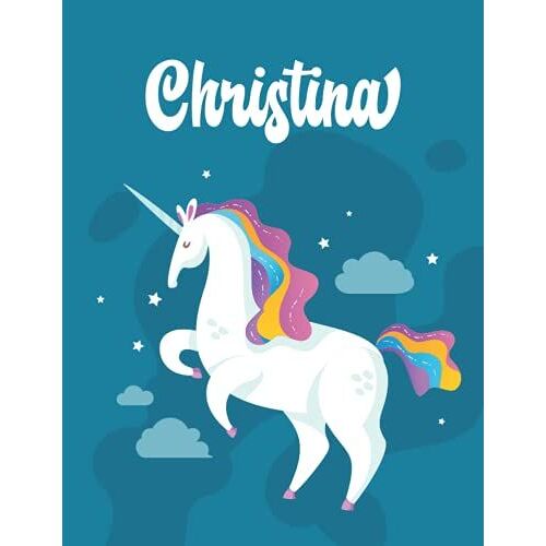 Christina: Unicorn Notebook Personal Name Wide Lined Rule Paper | Notebook The Notebook For Writing Journal Or Diary Women & Girls Gift For Birthday, For Student | 162 Pages Size 8.5x11inch