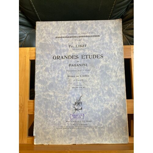 Paganini Grandes Études Partition Piano Liszt Durand Riera Volume 2