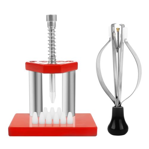 Jeu D'outils Pour Réparation Et Montage De Montres - Outil À Aiguilles Avec 10 Têtes En Plastique, Surface Lisse, Ressort Flexible Et Base Stable En Acier