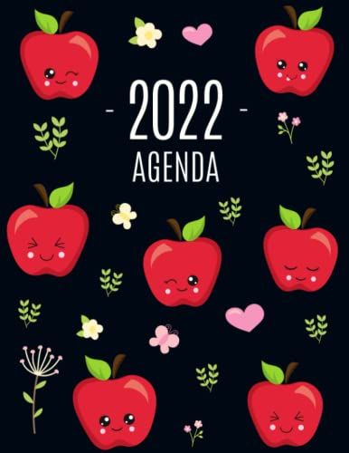 Manzana Agenda 2022: Planificador Mensual Con Fruta | Con Calendario Mensual 2022