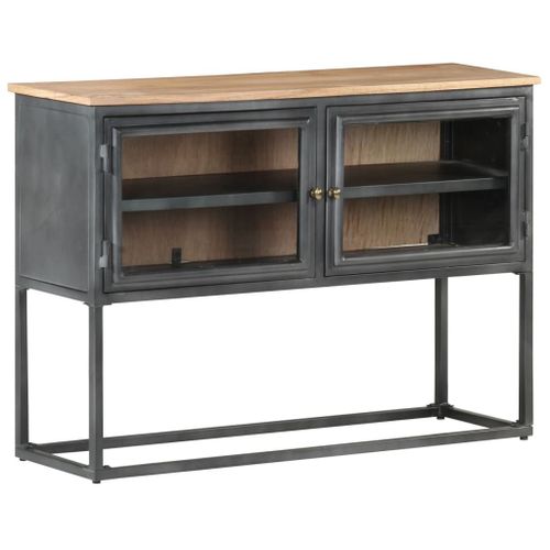 Vidaxl Buffet Gris 100x30x70 Cm Bois D'acacia Massif