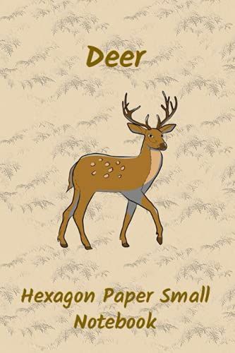 Deer Small Hexagon Paper Notebook With Index: Hexagon Graph Paper Notebook