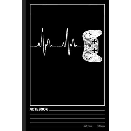 Gamer Heartbeat Notebook: Lined Ruled 120 Pages (6 X 9). Notebook Journal For Video Game Fans And Gamer School Students