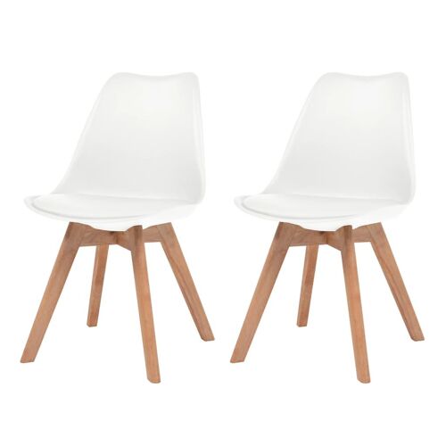 Vidaxl Chaises À Manger Lot De 2 Blanc Plastique