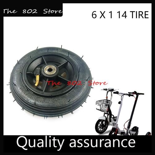 Pneu 6x1 1/4 Pour Scooter Électrique Et Moto, Roue De Gonflage Pneumatique Avec Moyeu En Plastique, 6 Pouces, 150mm