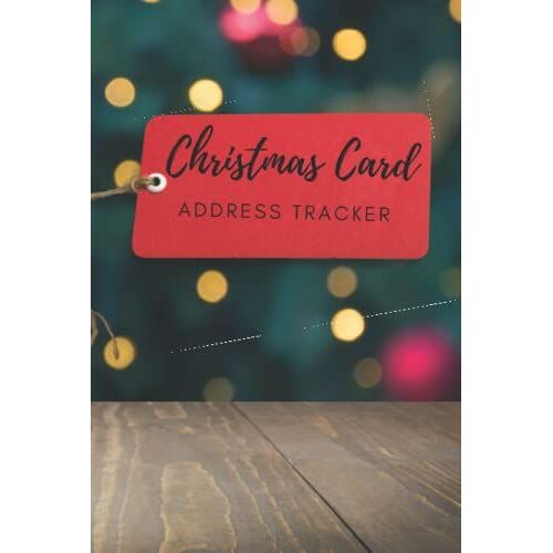 Hard Cover Christmas Card List Tracker Address Organizer Book 6x9 105 Pages