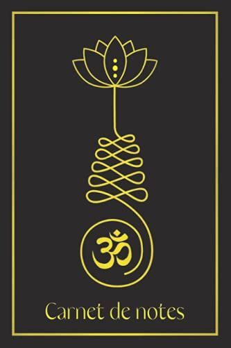 Carnet De Notes: Cahier Lignã© Avec Couverture Motif Fleur De Lotus Et Om Symbole Sur Fond Noir - 120 Pages A5