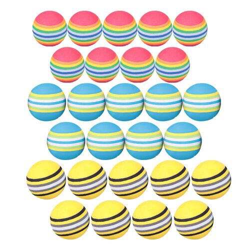 Balles De Golf En Mousse Eva 3 Couleurs Arc-En-Ciel, 27 Pièces/Sac, Pour Entraînement En Salle, Doux