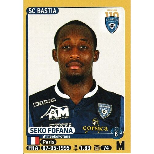 N° 63 - Stickers Image Panini Foot 2015 / 2016 - Seko Fofana - Bastia