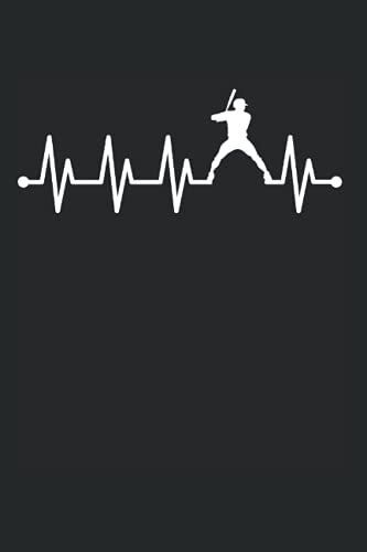 Baseball Batter Hitter Herzschlag Ekg Puls: Din A5 Kariert 120 Seiten / 60 Blätter Notizbuch Notizheft Notiz-Block Baseball-Spielerentwürfe Für Pitcher & Catcher