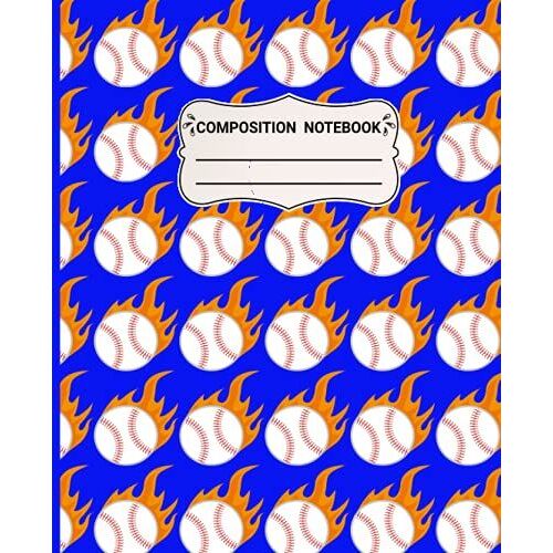 Composition Notebook: Wide Ruled Baseball Notebook For Kids, Boys And Girls, Students And Teens, Perfect Gift For School And College Student And Baseball Players (7.5 X 9.25 Inches) 101 Pages