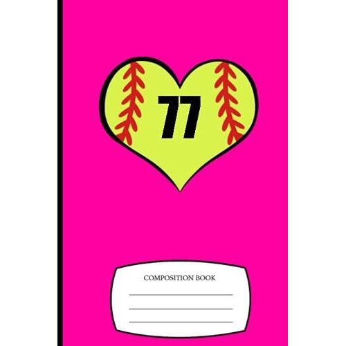 Baseball Heart Composition Book #77: Composition Notebook | 6x9 In 110 College Ruled Pages | Baseball Number Notebooks, Softball Number Logbook