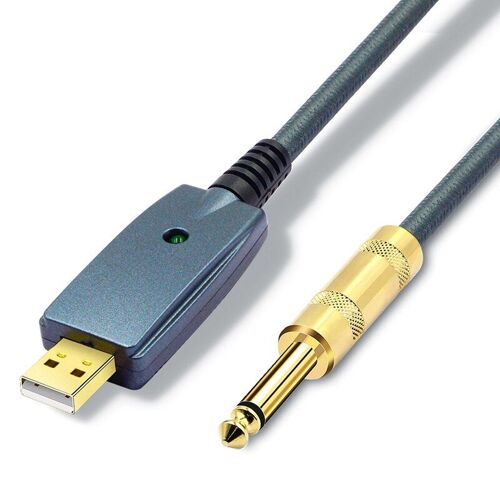 Câble USB vers guitare électrique, Interface mâle vers Jack 6.35mm, connecteur Audio, adaptateur de cordon