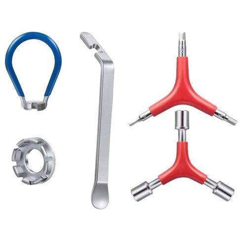 Kit D'outils De Réparation De Vélo, Comprenant Une Clé Hexagonale En Y, Clé À Douille En Y, Clé De Vélo, Poignée En Caoutchouc, 5 Pièces