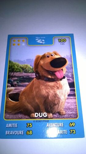 Carte De Collection Disney Pixar Auchan Numero 120 Dug  (La-Haut)