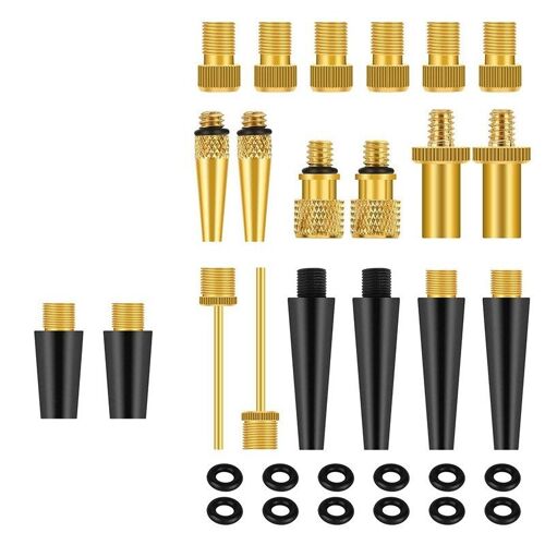 Adaptateur De Valve En Laiton, 30 Pièces, Adaptateur De Valve De Pneu De Vélo, Aiguille De Pompe À Bille, Pour Accessoires De Pompe De Vélo Standard