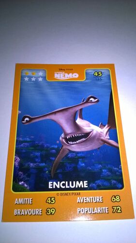 Carte De Collection Disney Pixar Auchan Numero 45 Enclume  (Nemo)