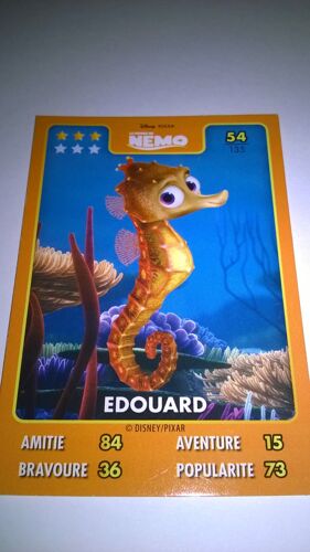 Carte De Collection Disney Pixar Auchan Numero 54 Edouard  (Nemo)
