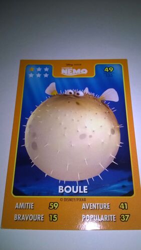 Carte De Collection Disney Pixar Auchan Numero 49 Boule  (Nemo)