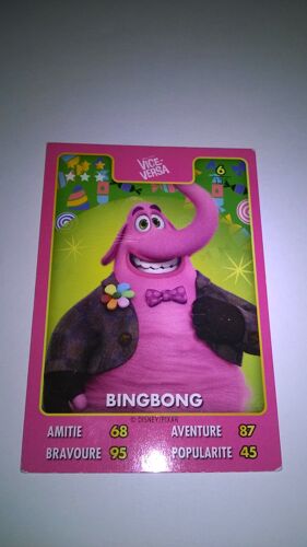 Carte De Collection Disney Pixar Auchan Numero 6 Bingbong (Vice Versa)