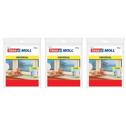 tesa Lot de 3 Calfeutrers Mousse Portes & Fenêtres 10m x 9mm x 6mm blanc