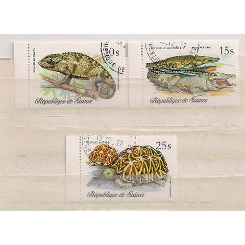Guinée- 3 Timbres Oblitérés- Reptiles- N°A113/5