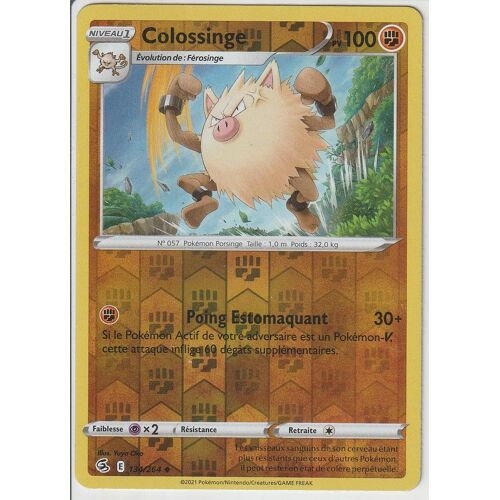 Carte Pokemon - Colossinge - 134/264 - Reverse - Épée Et Bouclier 8 - Poing De Fusion - V.F