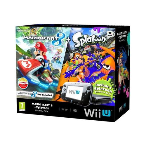 Nintendo Wii U - Mario Kart 8 + Splatoon Wii U Premium Pack - console de jeux - Full HD, 1080i, HD, 480p, 480i - noir - Mario Kart 8