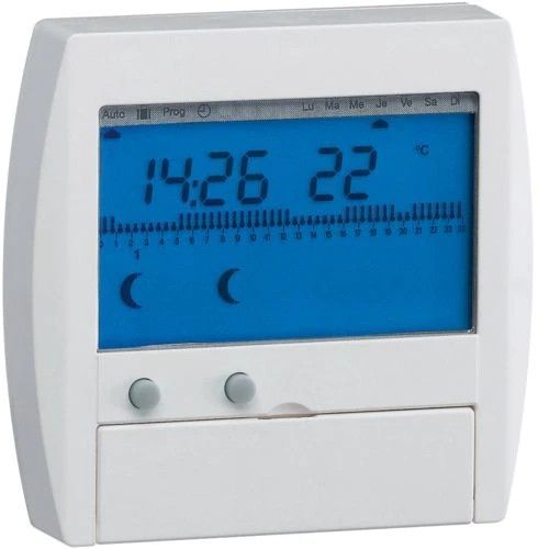 Hager 30111 Programmateur digital semi-encastré chauf élec avec fil pilote 2 zones 7j 230V
