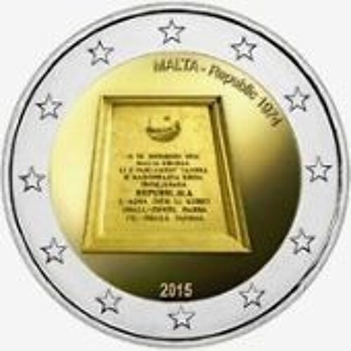 2 Euros Commemo Malte 2015 Proclama Repubblica