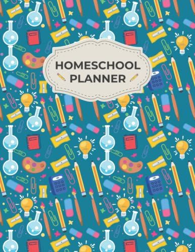 Homeschool Planner: Homeschool Planner Contact List And Record Book Online Class Schedule Grade Assignment Fun Planner Tracker Notebook