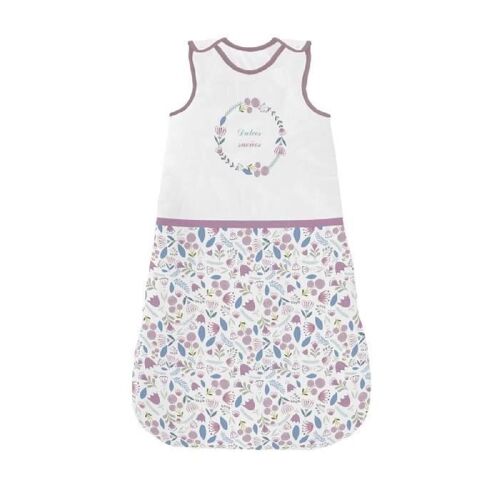 Tanuki - Gigoteuse 6-24 Mois Dulces Sueños - 90 Cm - 100% Coton - Fermeture Éclair Et Pression - Fleurs Rose
