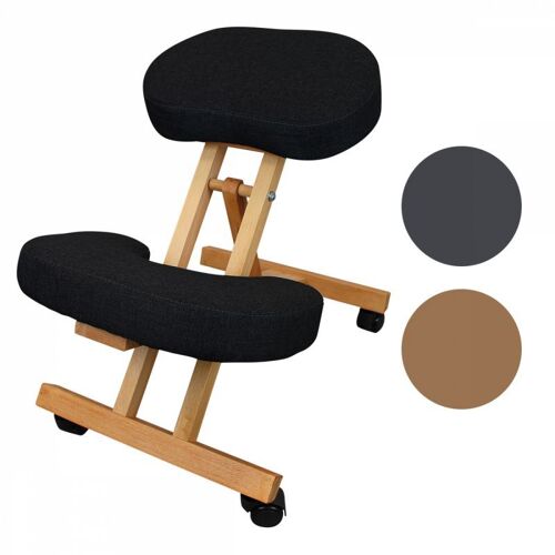 Vivezen ® Tabouret, Chaise Ergonomique, Siège Assis Genoux En Bois Pliable Et Réglable - Noir