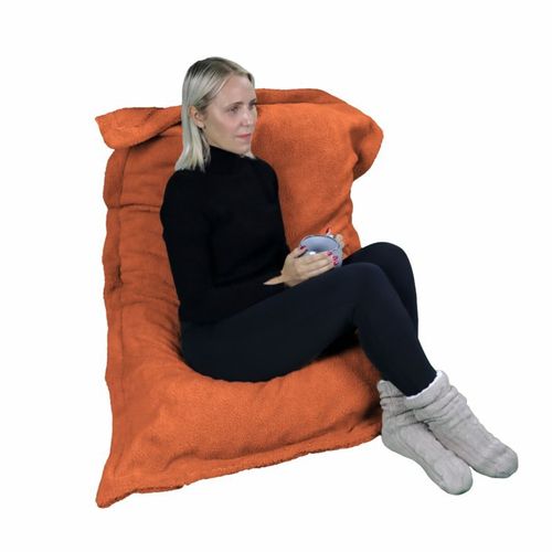 Vivezen - Pouf, Fauteuil D'intérieur Déhoussable - 90 X 140 Cm - Sherpa - Terracotta
