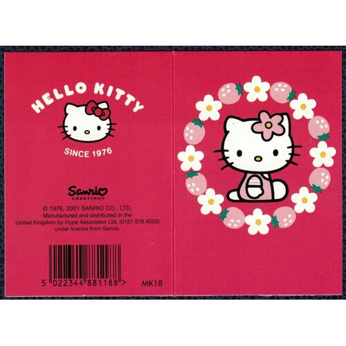 Carte Hello Kitty Pliable Verso Blanc Pour Vos Messages