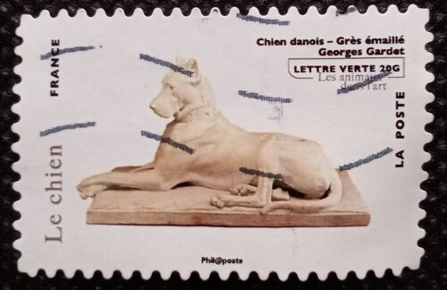 France 2013 Timbre Oblitéré Yt 783 - Chien Danois, Grès Émaillé - Georges Gardet - La Piscine, Roubaix - Carnet Les Animaux Dans L'art
