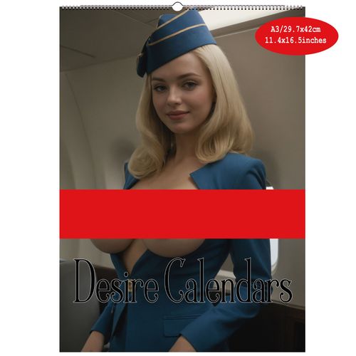 Calendrier Mural 2025 Hôtesse De L'air Vintage Pin-Up