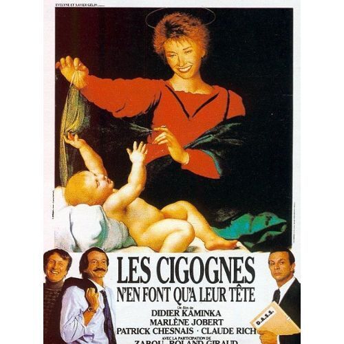 Les Cigognes N'en Font Qu'à Leur Tête - Didier Kaminka - Marlène Jobert - Patrick Chesnais - Zabou - Affiche De Cinéma Pliée 60x40 Cm