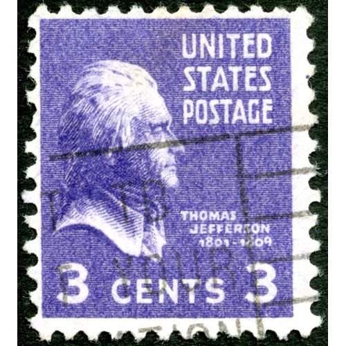 Timbre Oblitéré United States Postage, Thomas Jefferson , 3 Cents