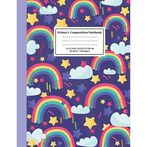 Primary Composition Notebook: Primary Story Journal Composition Notebook For Grades K-2 With Picture Space And Dotted Midline | Grade K-2 Composition School Exercice Book