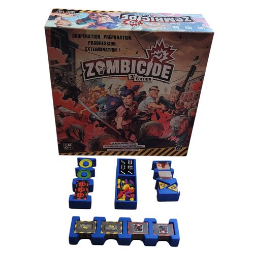 Rangement Insert Organiseur Bleu Pour Le Jeu Zombicide 2eme 2nd Edition